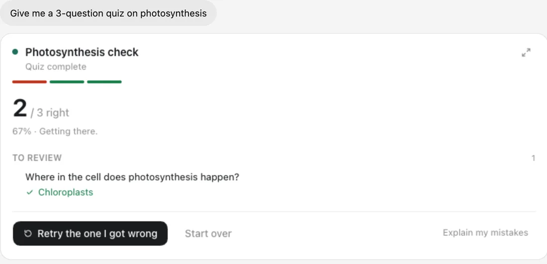 Study Deck in ChatGPT: Quiz yourself